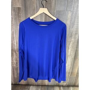 Athletic‎ Works T-Shirt Long Sleeve Blue Performance Stretch Crew Neck XL
